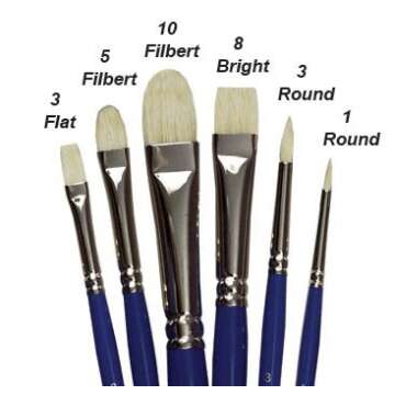 Creative Mark 6 Piece Short Handle Paintbrush Set, Perfect for Oil and Alkyd Painting, Traveling & Workshops, Assorted Sizes