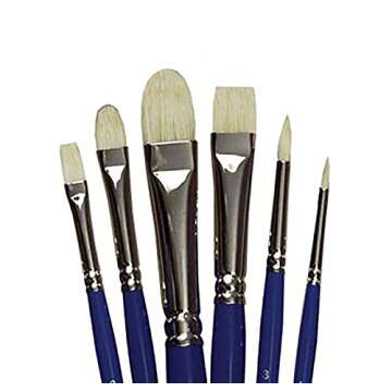 Creative Mark 6 Piece Short Handle Paintbrush Set, Perfect for Oil and Alkyd Painting, Traveling & Workshops, Assorted Sizes