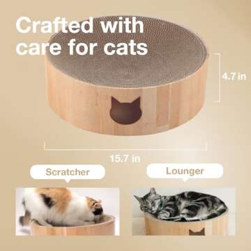 Necoichi Cat Scratcher Bowl for Cats - Stylish Comfort Lounger