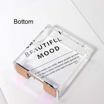 Benxin Acrylic Sticky Note Holder Desk Organizer Decor for 3x3 Sticky Notes Memo (Rose Gold)