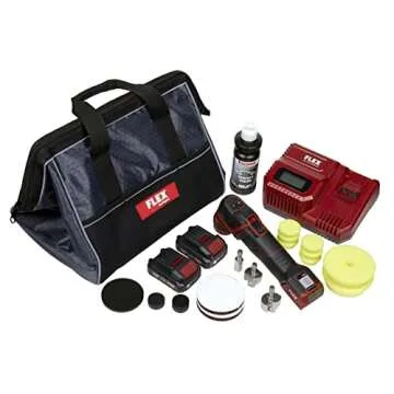 The Clean Garage Flex PXE 80 Cordless Mini Nano Polisher Kit | Polish and 10 Pads
