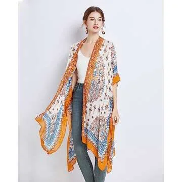 Boho Kimono Cardigan for Women Casual Summer Coverup