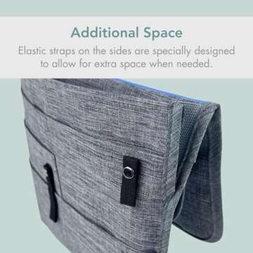 SO~MINE Airplane Pocket Organizer | Tray Table Cover | In Flight Seat Back Organizer Bag | Commuter Essential Travel Bag | Media Pouch For Flying | Travel Gift | Attaches To Luggage | Ash/Lime