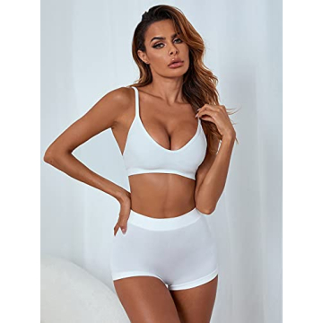 Verdusa Women's Seamless Bra Top Loungewear Crop Bralette