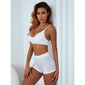 Verdusa Women's Seamless Bra Top Loungewear Crop Bralette