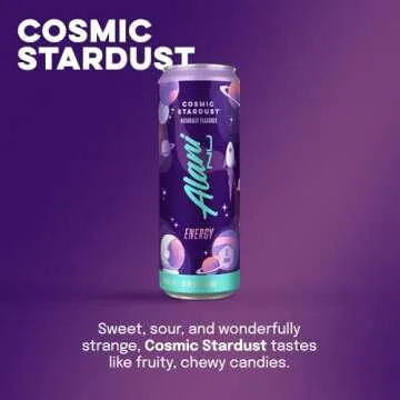 Alani Nu COSMIC STARDUST Energy Drinks | Low Calorie & Sugar Free | 200mg Caffeine