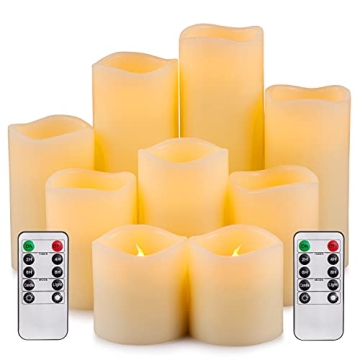 RY King Flameless LED Candle Set with Remote Real Wax Safe