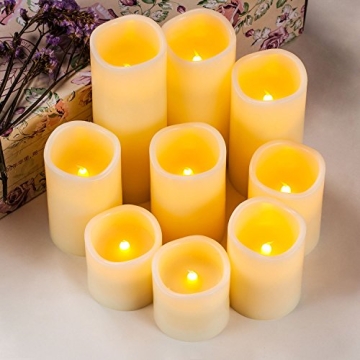 RY King Flameless LED Candle Set with Remote Real Wax Safe