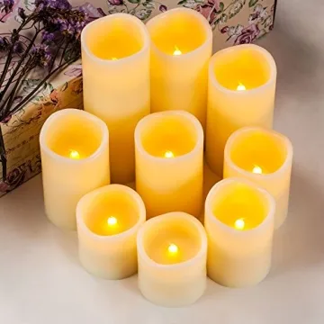 RY King Flameless LED Candle Set with Remote Real Wax Safe