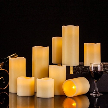 RY King Flameless LED Candle Set with Remote Real Wax Safe