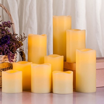 RY King Flameless LED Candle Set with Remote Real Wax Safe
