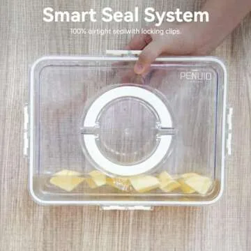 PENUIO Snackle Box Container with Lid & Handle, Divided Serving Tray Snack Box, 8 Compartment Snack Container, Snack Organizers and Storage for Fruit, Candy, Charcuterie, Veggie, Nuts, Cookies