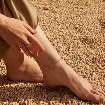 Valloey Rover Dainty 14K Gold Plated Women's Anklet