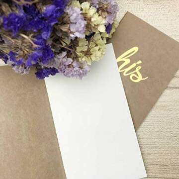 FOONEA Vow Books Set of 2 His and Hers Brown Kraft Paper Wedding Favor Vows Booklet for The Bride an...