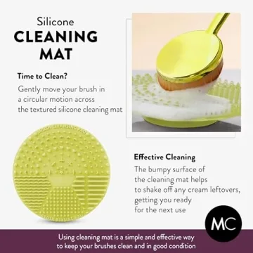 Mothercould Sunscreen Brush Set - Lotion Applicator for Kids, Babies, Families, and Adults | Safe for Face & Body | Travel-Friendly Design with Protective Caps & Cleaning Mat (2 Pack) (Citrine)