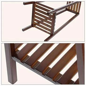 Bamboo Plant Flower Stand Rack - Stylish 2-Tier Display