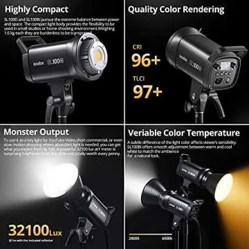 Godox SL100Bi 100W LED Video Light with Adjustable Color Temperature