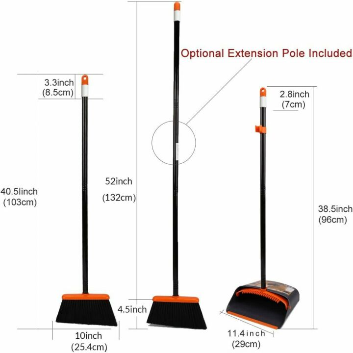 TreeLen Broom and Dustpan Set - 52" Handle