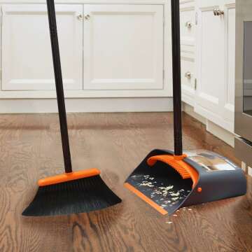 TreeLen Broom and Dustpan Set - 52" Handle