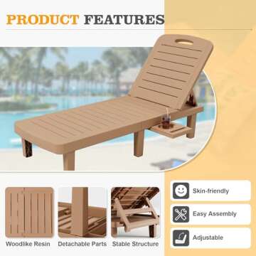 UDPATIO Oversized Adjustable Lounge Chairs for Outdoor Comfort