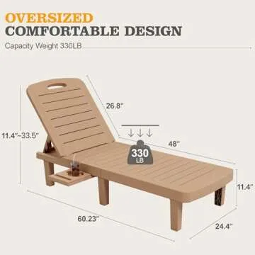 UDPATIO Oversized Adjustable Lounge Chairs for Outdoor Comfort