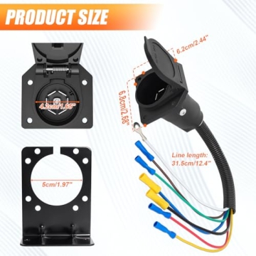 Durable 7 Way RV Trailer Light Connector for Fast Installation