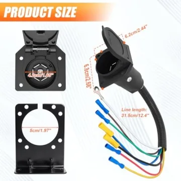 Durable 7 Way RV Trailer Light Connector for Fast Installation