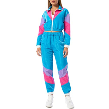 Yisfri Women's Vintage 80s 90s Style 2 Piece Tracksuit - Fun & Comfortable!