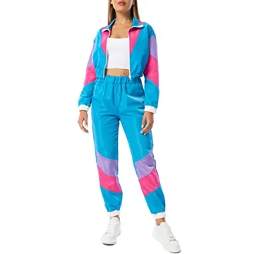 Yisfri Women's Vintage 80s 90s Style Tracksuit for Parties
