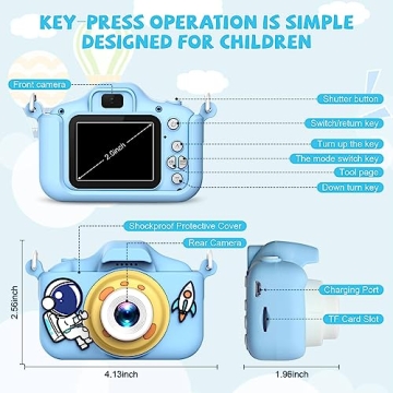 JCC Kids Camera for 3-12 Year Olds, 20MP Portable Selfie Toy