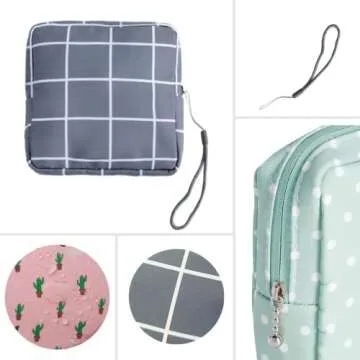Portable Sanitary Napkin Storage Bag,4 Pieces Reusable Period Pouch for Teen Girls & Women,Pad Bags for Period for School,Office,Mini Pouch Feminine Pads Bag Kit (Classical)