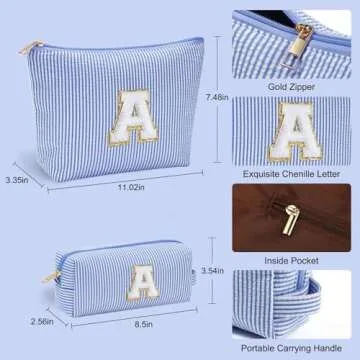 YOOLIFE Monogram Makeup Bag for Girls Gift