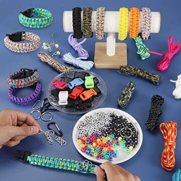 GNILLKO Paracord Bracelet Kit, 40 Colors 10 Feet 550 Paracord Kit and Complete Accessories, Paracord Rope Kit for Making Paracord Bracelets, Lanyards, Dog Collar, Bracelet