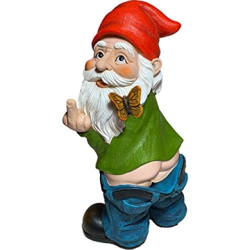 Mood Lab Garden Gnome - Pants Down Gnome - 9.3 Inch Tall Statue Lawn Garden Figurine - for Outdoor o...