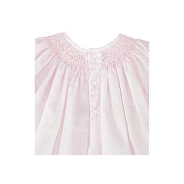 Petit Ami Baby Girls' Bishop Smocked Daydress, Newborn, Pink