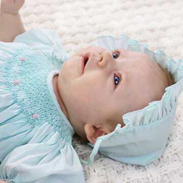 Petit Ami Baby Girls' Bishop Smocked Daydress, Newborn, Pink