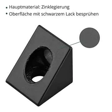 JiGiU 10PCS Triangle Angle Sharp Corner Bracket, Black Angle Sharp Corner Bracket Connector for 6mm Slot Aluminum Extrusion Profile 2020 Series 3D Printer Accessories（Triangle Connector）