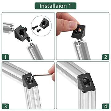 JiGiU 10PCS Triangle Angle Sharp Corner Bracket, Black Angle Sharp Corner Bracket Connector for 6mm Slot Aluminum Extrusion Profile 2020 Series 3D Printer Accessories（Triangle Connector）