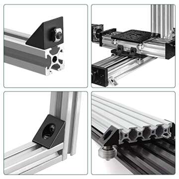 JiGiU 10PCS Triangle Angle Sharp Corner Bracket, Black Angle Sharp Corner Bracket Connector for 6mm Slot Aluminum Extrusion Profile 2020 Series 3D Printer Accessories（Triangle Connector）