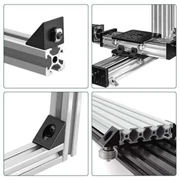 JiGiU 10PCS Triangle Angle Sharp Corner Bracket, Black Angle Sharp Corner Bracket Connector for 6mm Slot Aluminum Extrusion Profile 2020 Series 3D Printer Accessories（Triangle Connector）