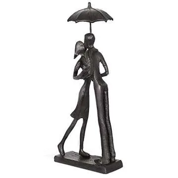 Jalunth Iron Sculpture Home Decor - Art Metal Statue Abstract Modern Accents Home Decoration Love Fi...