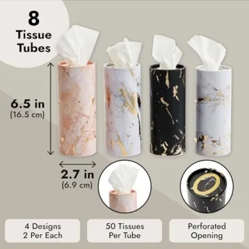 Zodaca Marble Car Tissues Stylish Absorbent Travel Wipes