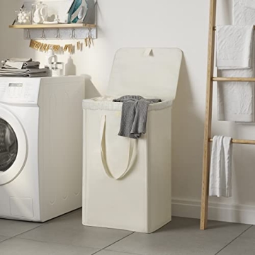 WOWLIVE 100L Laundry Hamper with Lid and 2 Removable Bags