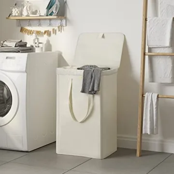 WOWLIVE 100L Laundry Hamper with Lid and 2 Removable Bags