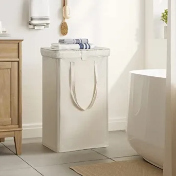 WOWLIVE 100L Laundry Hamper with Lid and 2 Removable Bags