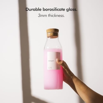 KIVY Glass Laundry Detergent Dispenser Set with Labels