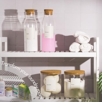 KIVY Glass Laundry Detergent Dispenser Set with Labels