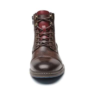 COTTIMO Combat Work Boots for Men - Brown Motorcycle Boots