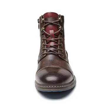 COTTIMO Combat Work Boots for Men - Brown Motorcycle Boots