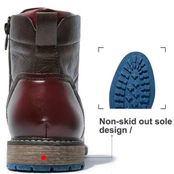 COTTIMO Combat Work Boots for Men - Brown Motorcycle Boots